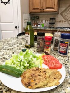 Vegetarian quinoa patties ready to serve