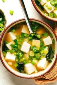 Warm miso soup, a nourishing intuitive eating breakfast